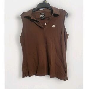 VTG Adidas 80s Two Ply Brown Sleeveless Shirt Women's L| Golf Tennis Athleisure